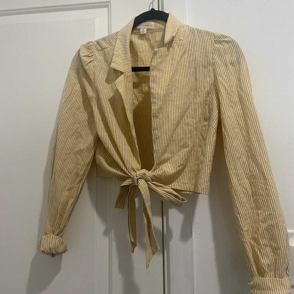 Yellow Front Tie Top